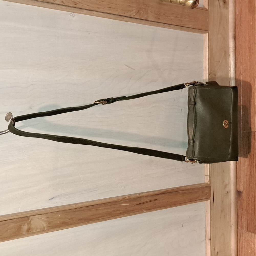Coach Olive Green Leather Crossbody Satchel - Picture 9 of 13